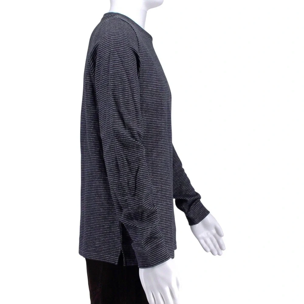 The Men's‎ Store Bloomingdale's Micro Stripe Long-Sleeve Tee Crew Neck Gray XXL